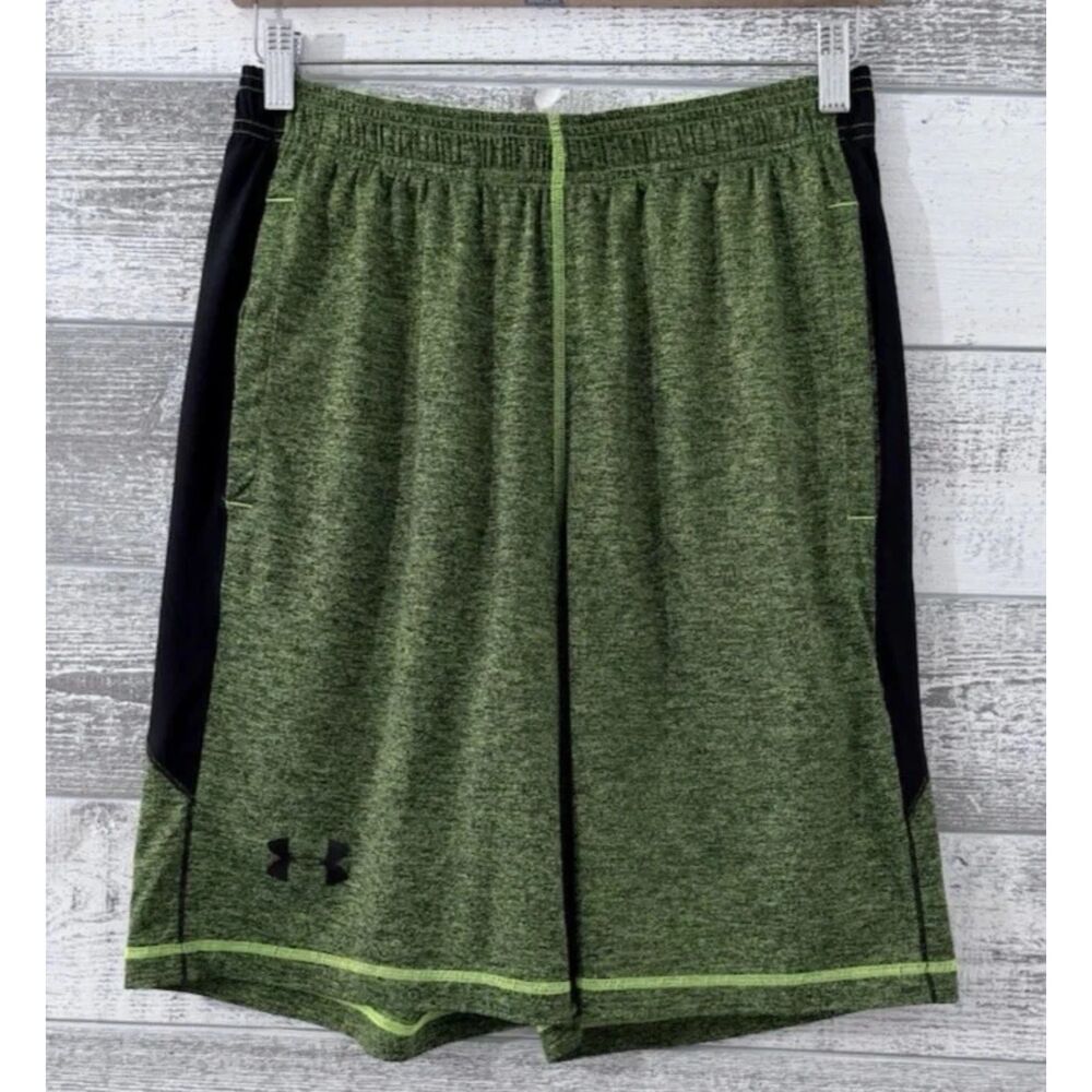 Under Armour Athletic Shorts Men's M Basketball Gym Sports Heather Green Pockets